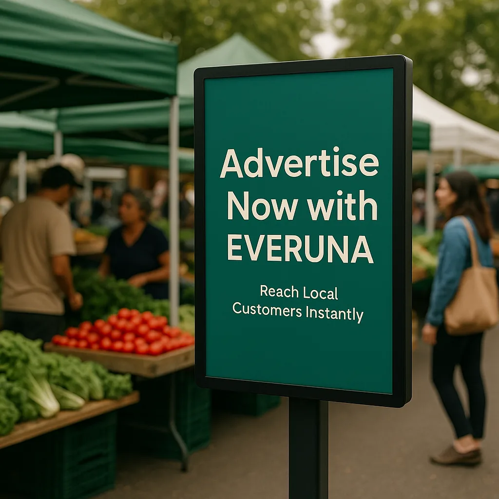 Farmers market digital signage example